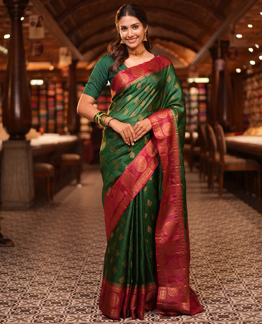 Green Fancy Tussar Saree
