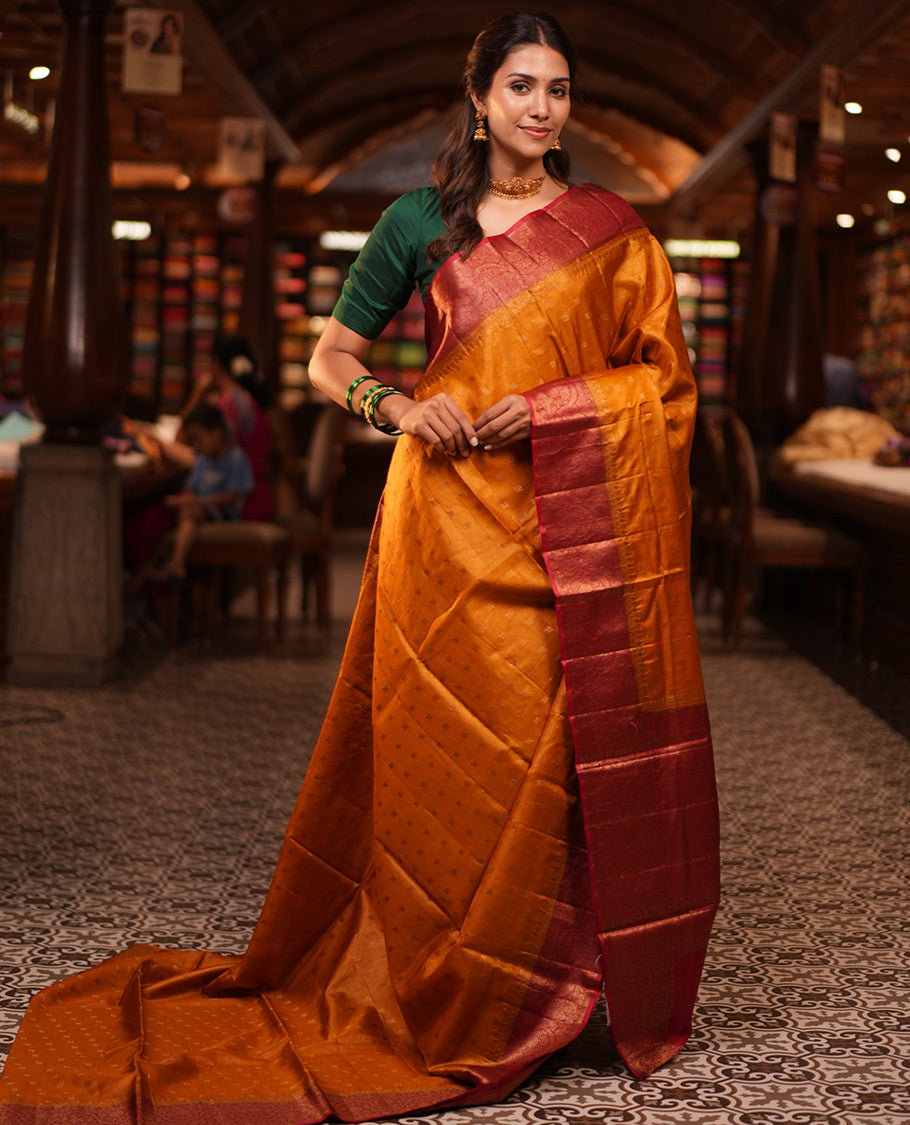 Yellow Fancy Tussar Saree