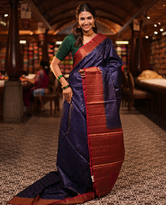 Blue Fancy Tussar Saree