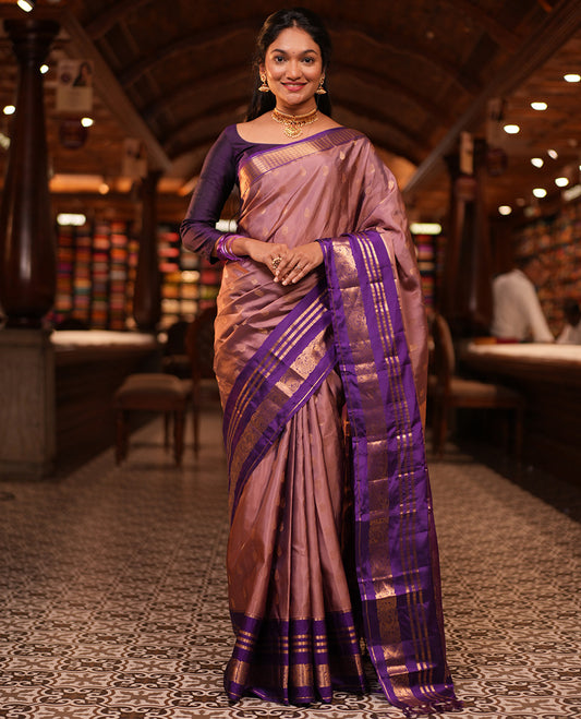 Onion Pink-Violet Vasundhara Lite Silk Mix Saree