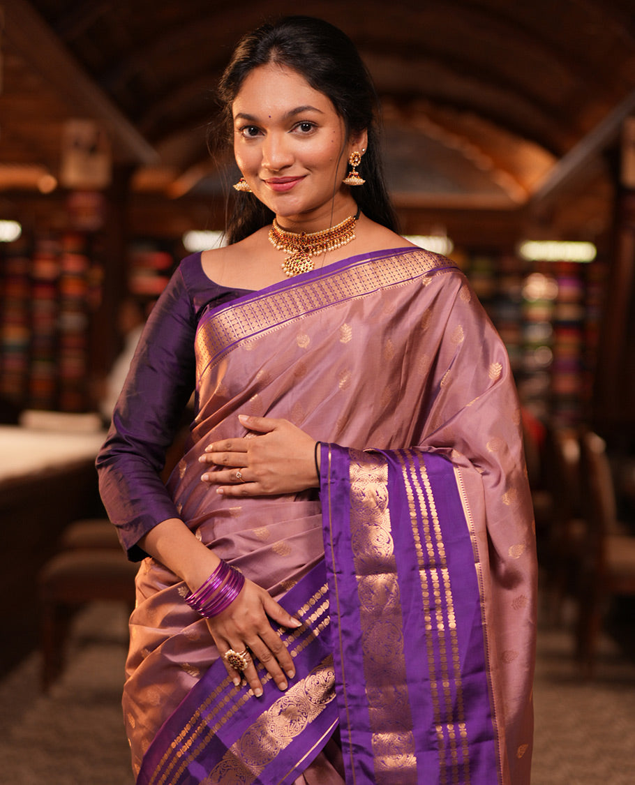 Onion Pink-Violet Vasundhara Lite Silk Mix Saree
