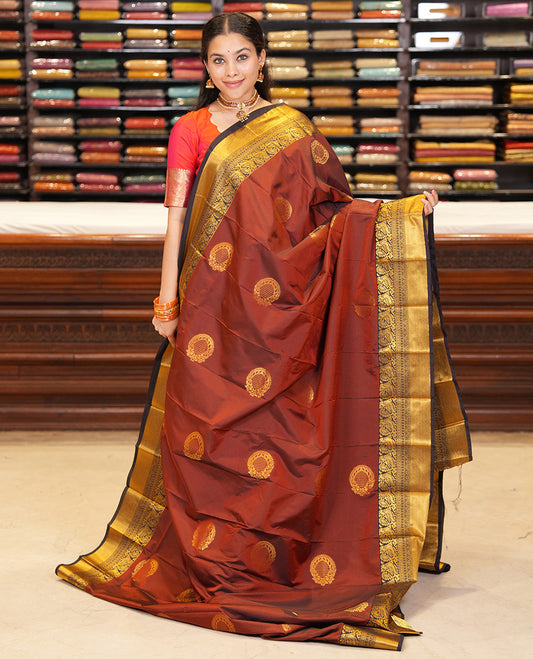 Honey-Brown Budget Silk Saree
