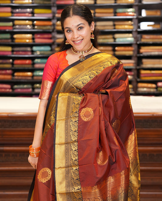 Honey-Brown Budget Silk Saree