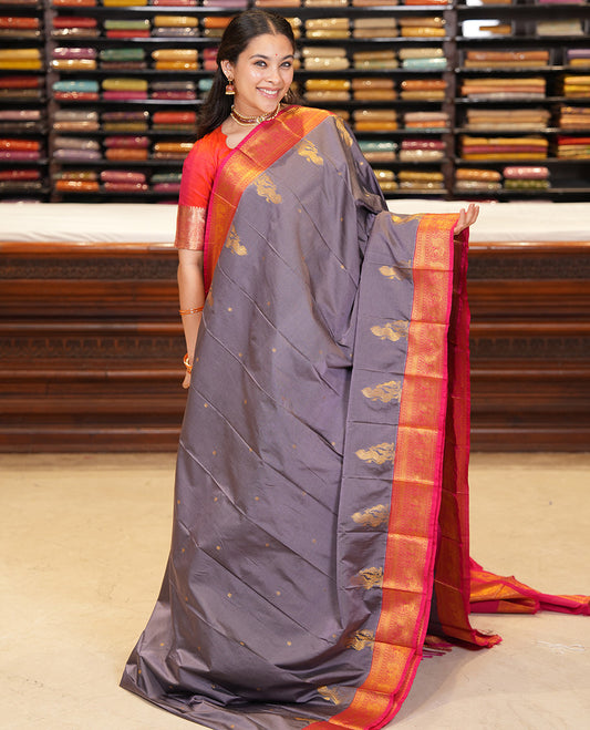 Grey Budget Silk Saree