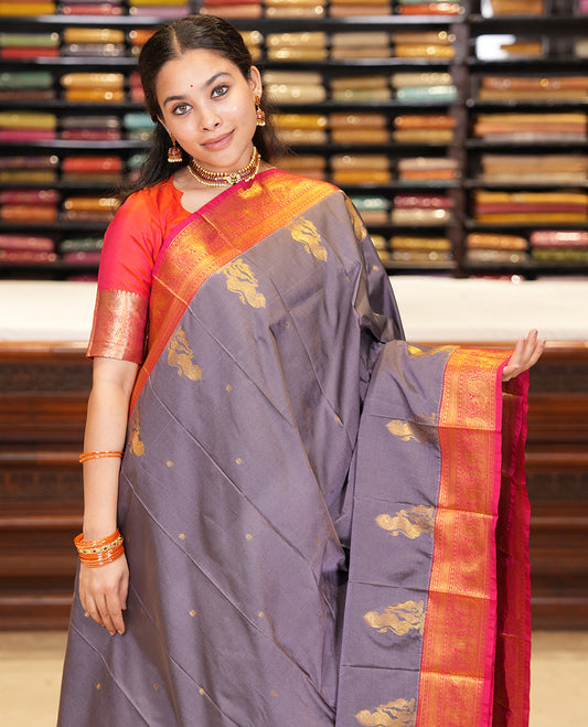 Grey Budget Silk Saree