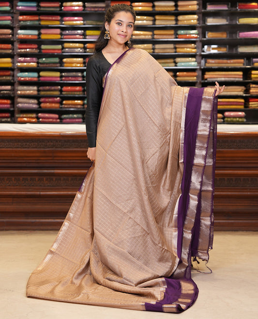 Chikku-Purple Assam Silk Saree