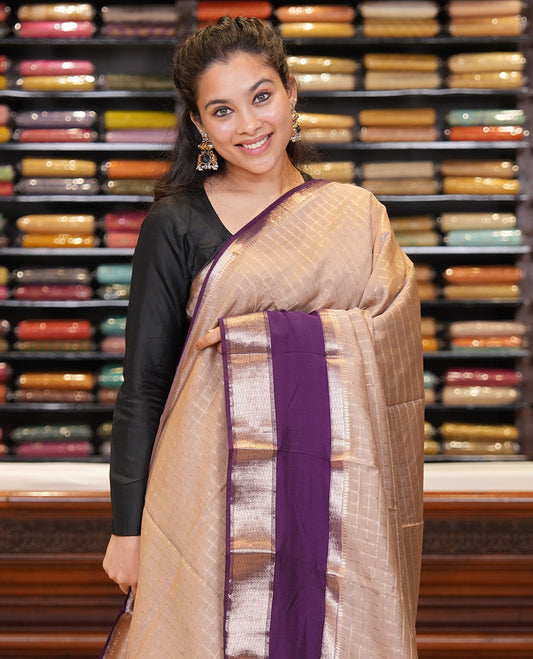 Chikku-Purple Assam Silk Saree