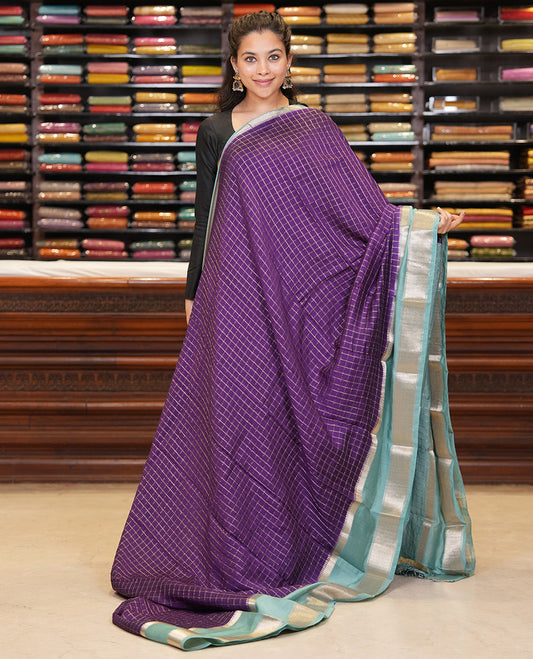 Purple Assam Silk Saree
