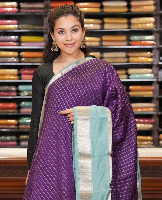 Purple Assam Silk Saree