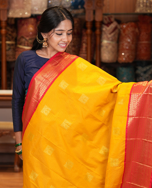 Turmeric Yellow-Rani Pink Budget Silk Saree