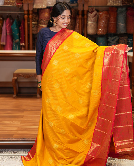 Turmeric Yellow-Rani Pink Budget Silk Saree