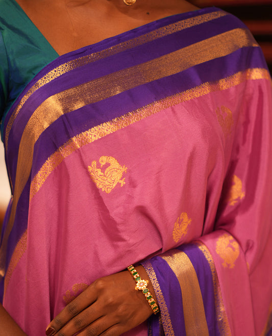 Pink Semi-Mysore Silk Saree