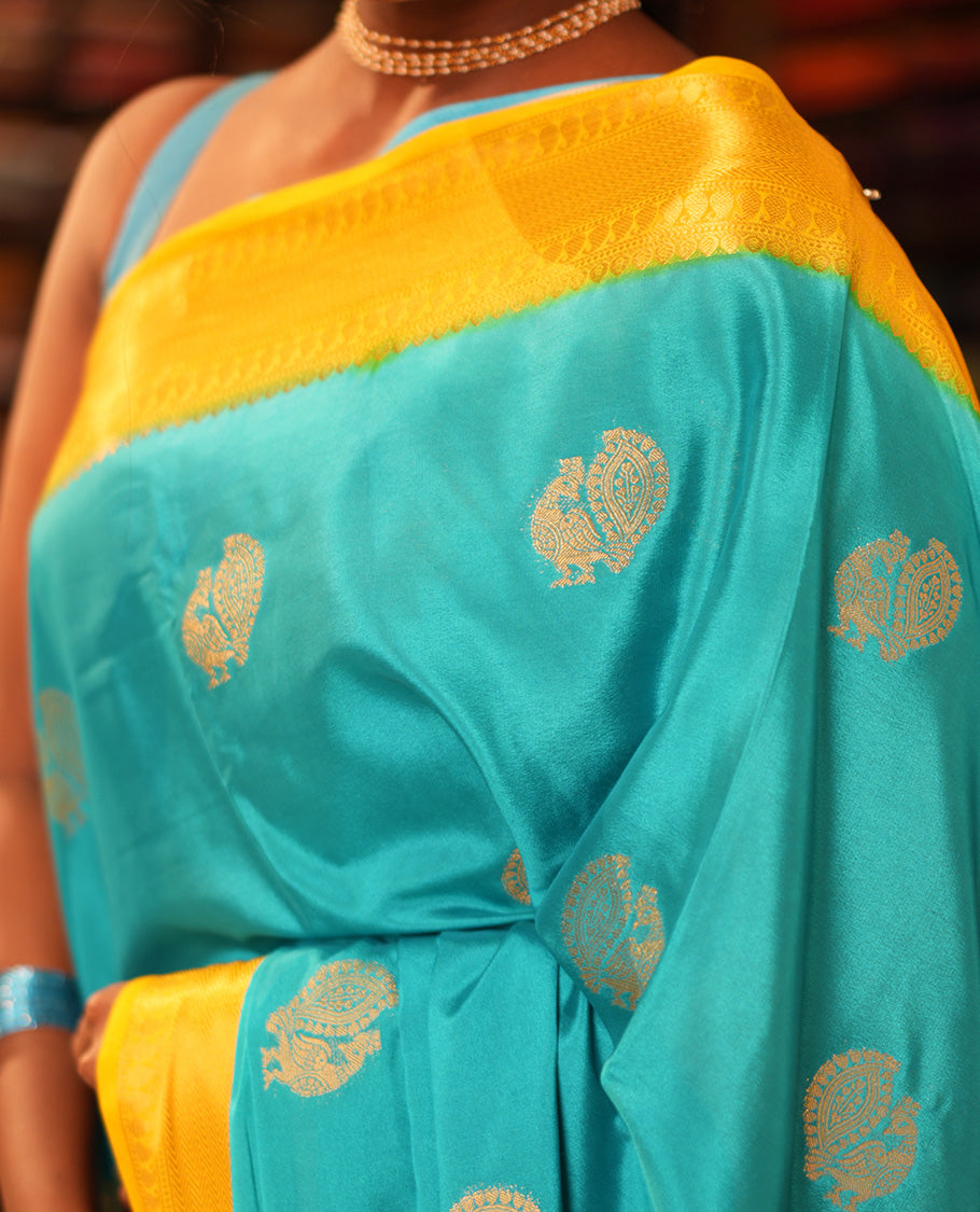 Blue Buttas Mysore Silk Saree