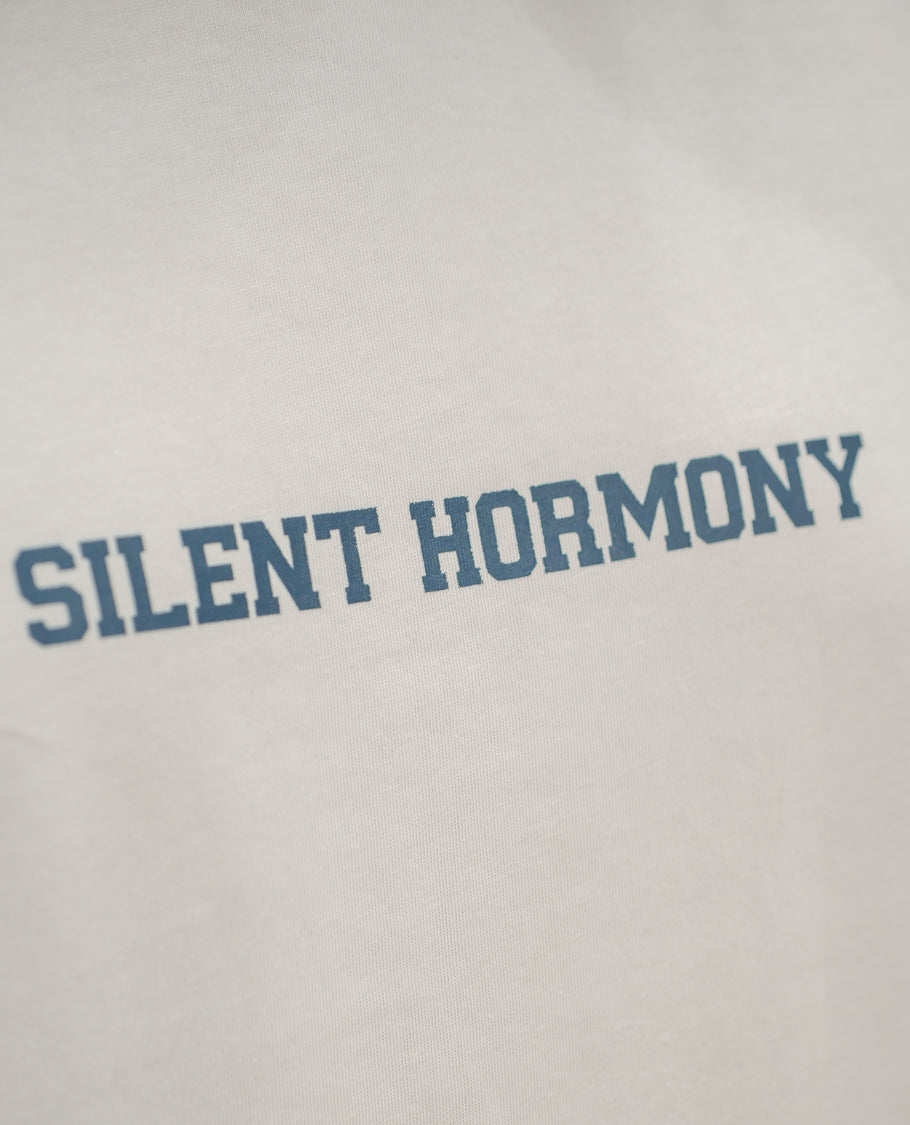 White Cotton-Blended T-Shirt Comes with an Tree-Motifs Back Print, Crew Neck, Half Sleeves, Oversized Fit, and Regular Length