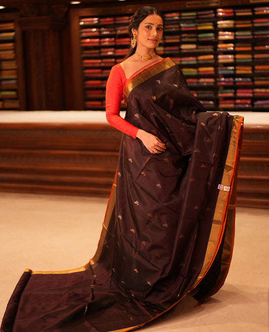 Brown Uppada Silk Saree