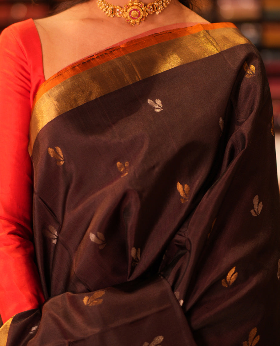 Brown Uppada Silk Saree