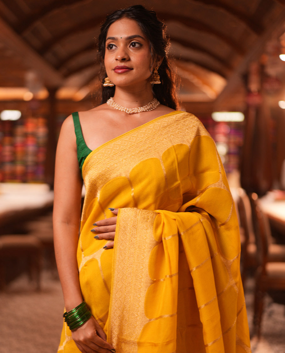 Yellow Fancy Organza