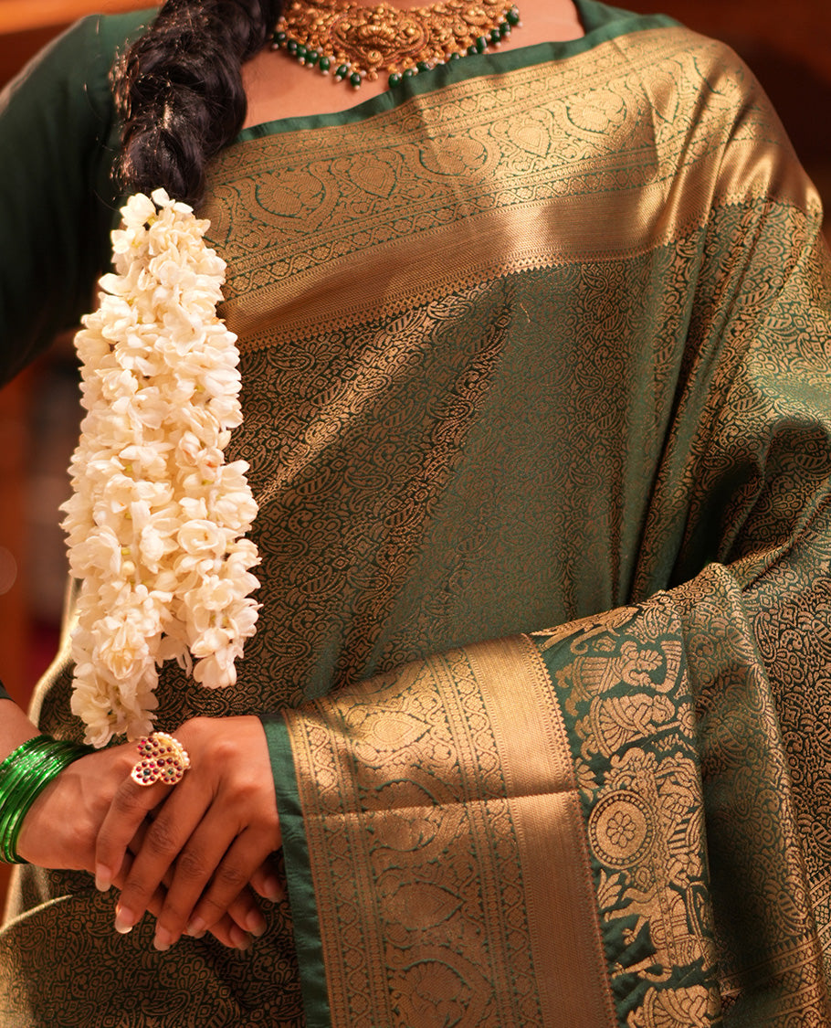 Green Jacquard Saree