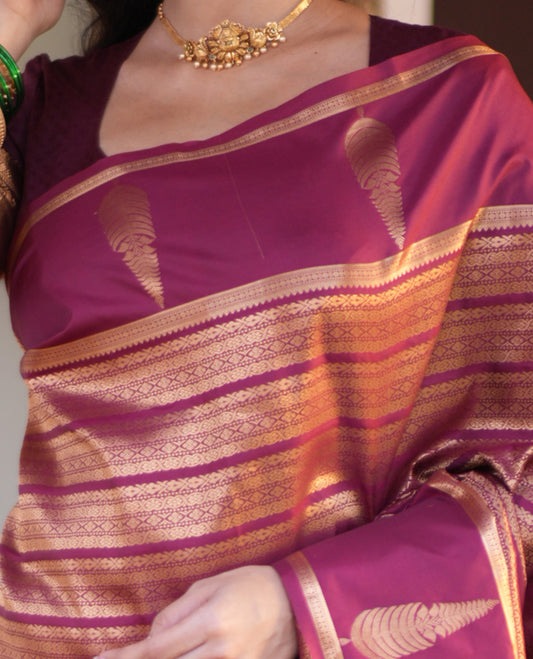 Dark Maroon Jacquard Budget Silk Saree, Zari Traditional Border, Jaal Pallu, and Jacquard Blouse
