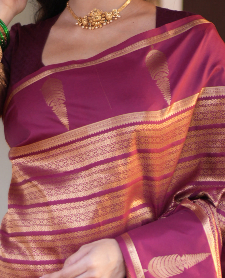 Dark Maroon Jacquard Budget Silk Saree, Zari Traditional Border, Jaal Pallu, and Jacquard Blouse