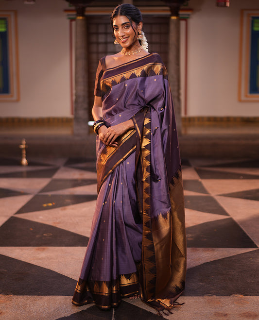 Grey-Brown Vasundhara Silk Saree