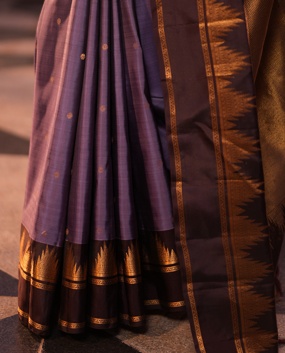 Grey-Brown Vasundhara Silk Saree