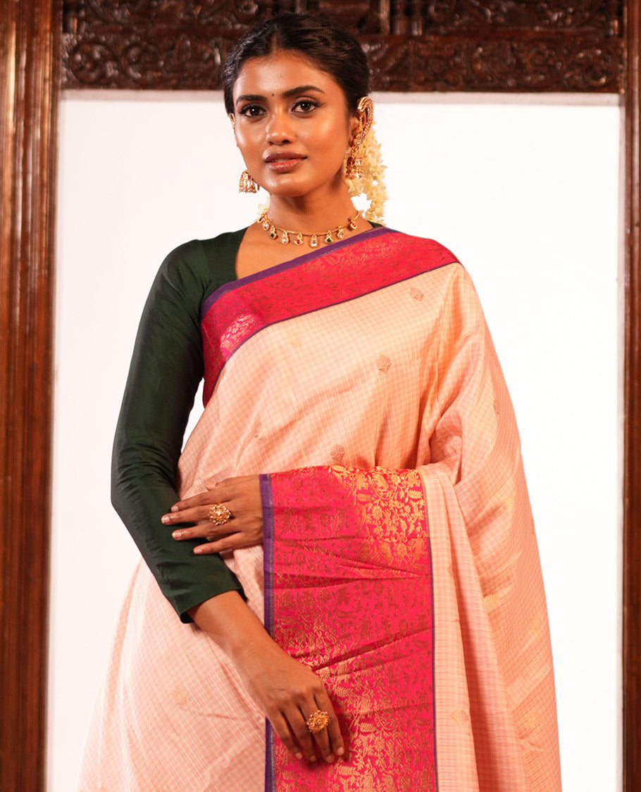 Light Pink Fancy Mysore Silk Saree