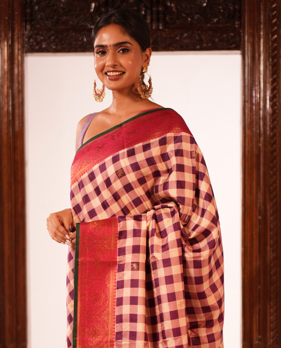 Dark Purple Fancy Mysore Silk Saree
