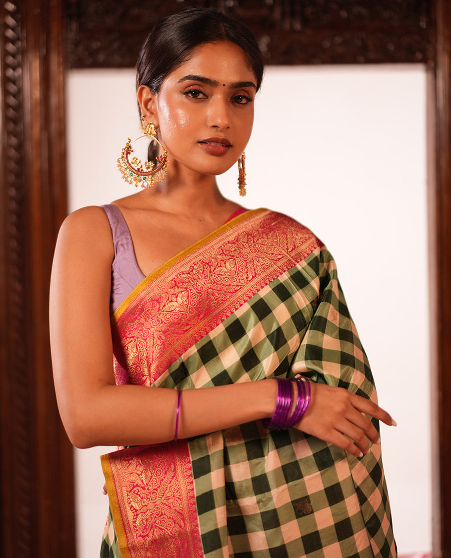 Bottle Green Fancy Mysore Silk Saree