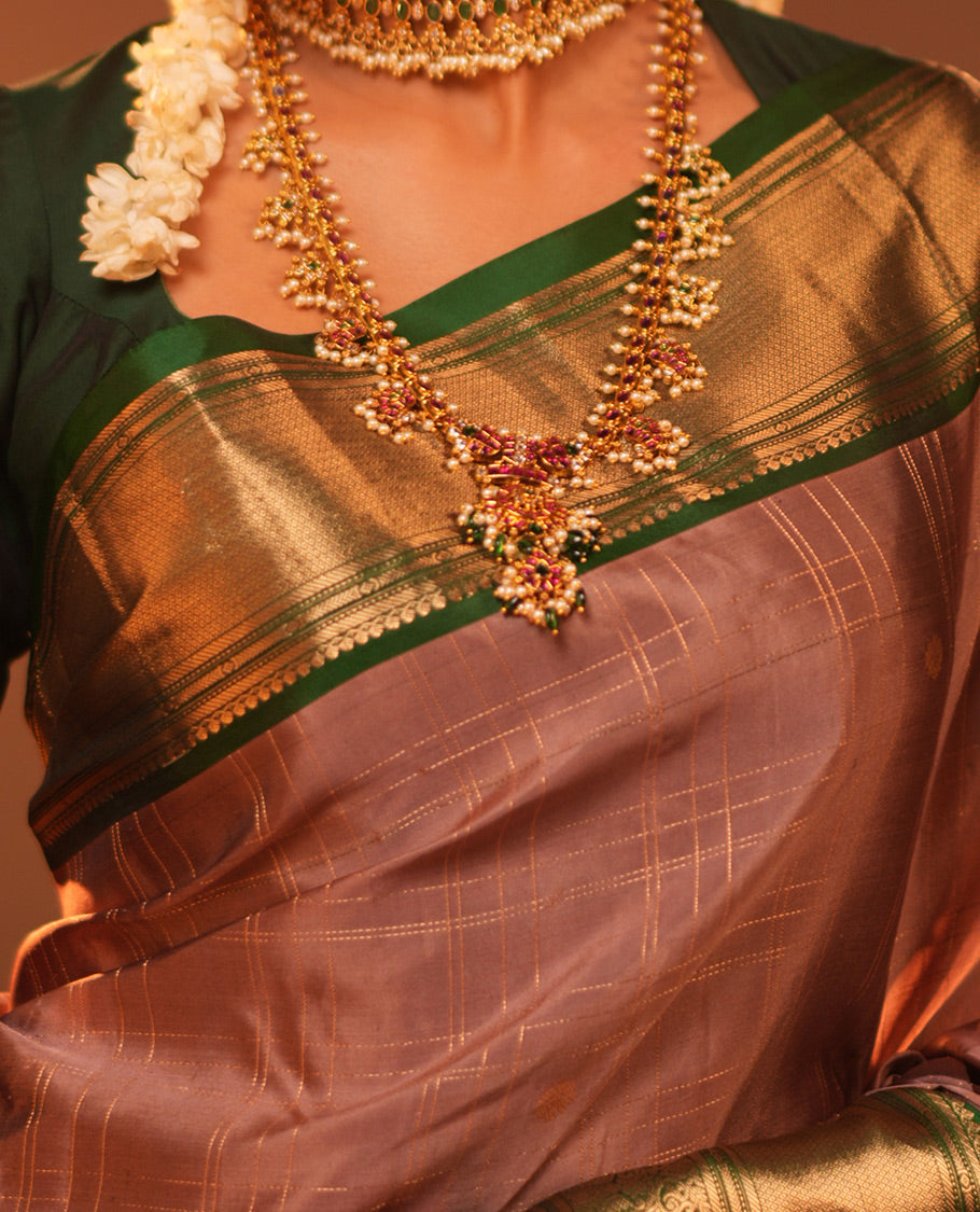 Light-Chocolate-Green Vasundhara Silk Saree
