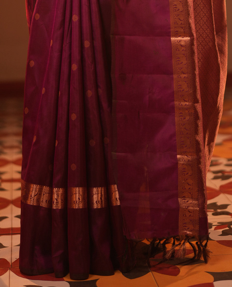 Magenta Vasundhara Lite Silk Mix Saree