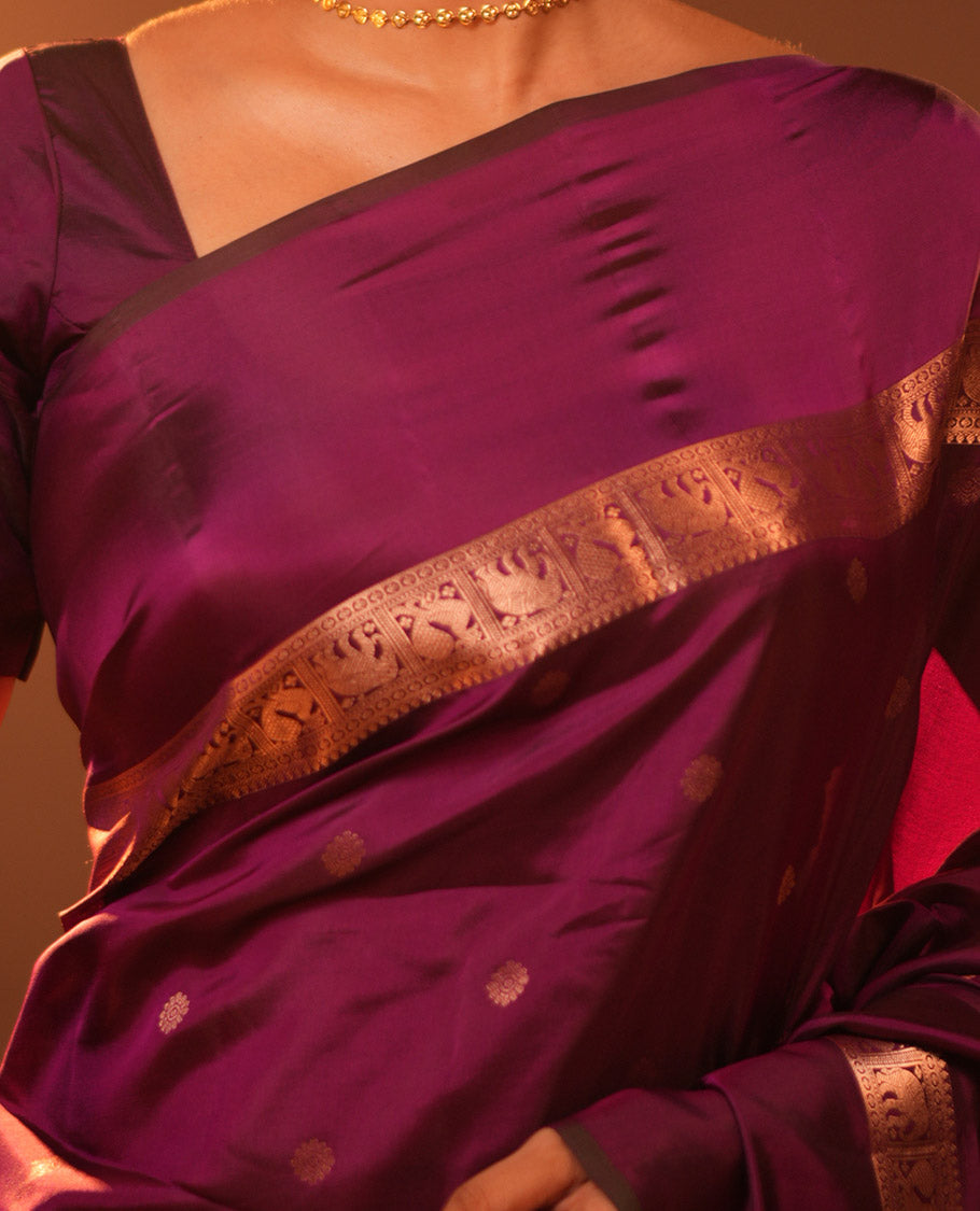 Magenta Vasundhara Lite Silk Mix Saree