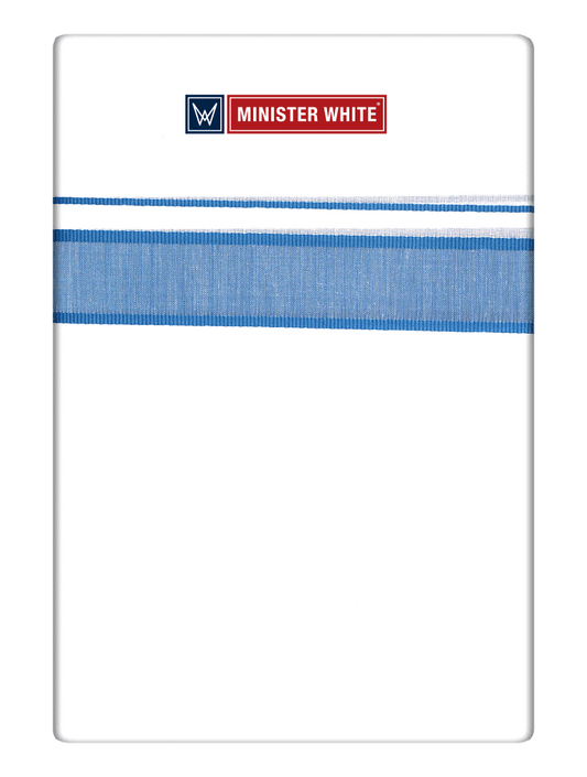 Mens Cotton White Double Layered Dhoti with Teal Fancy Kara - Malabar Star