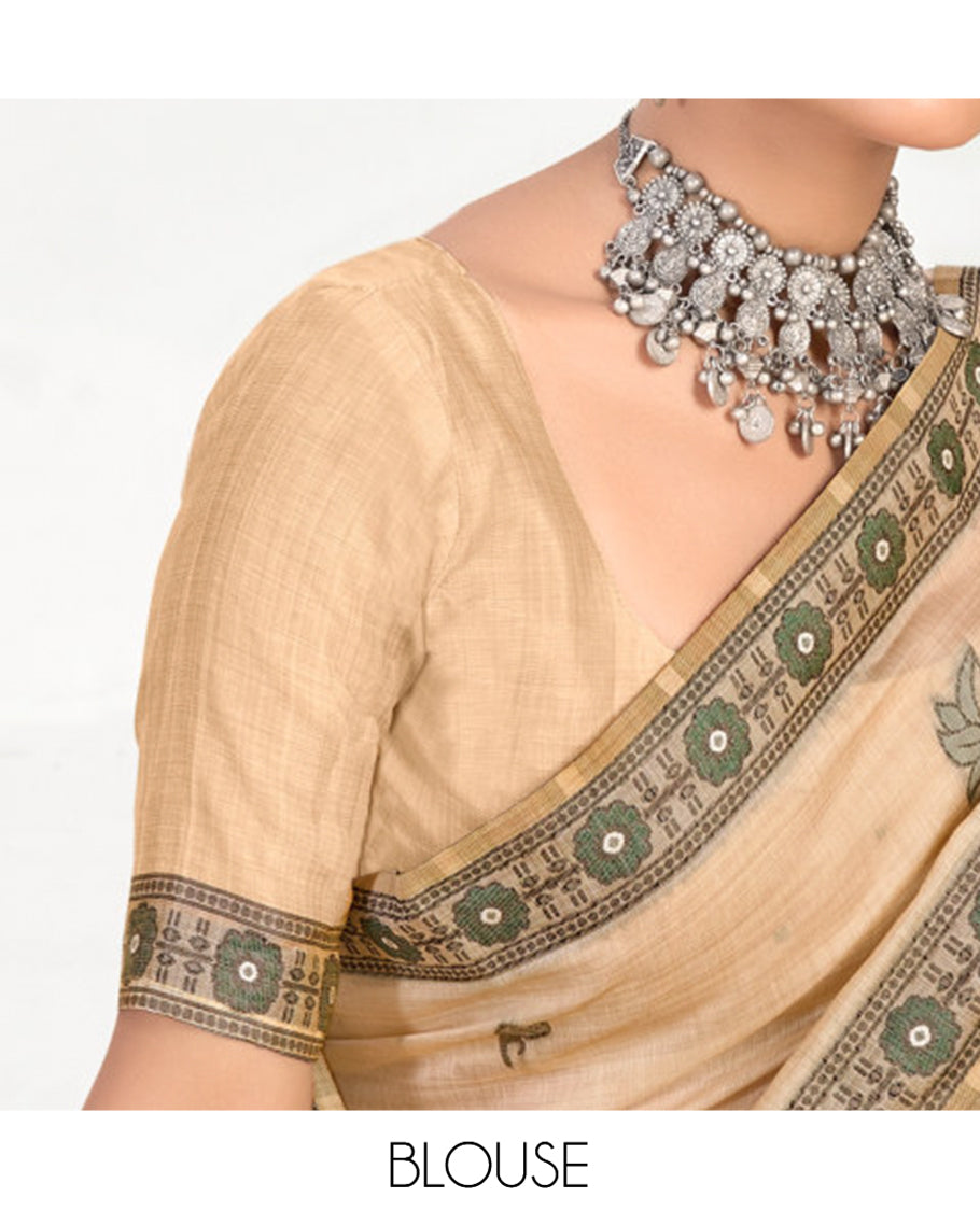 Sandal Linen Cotton Designer Catalog Saree