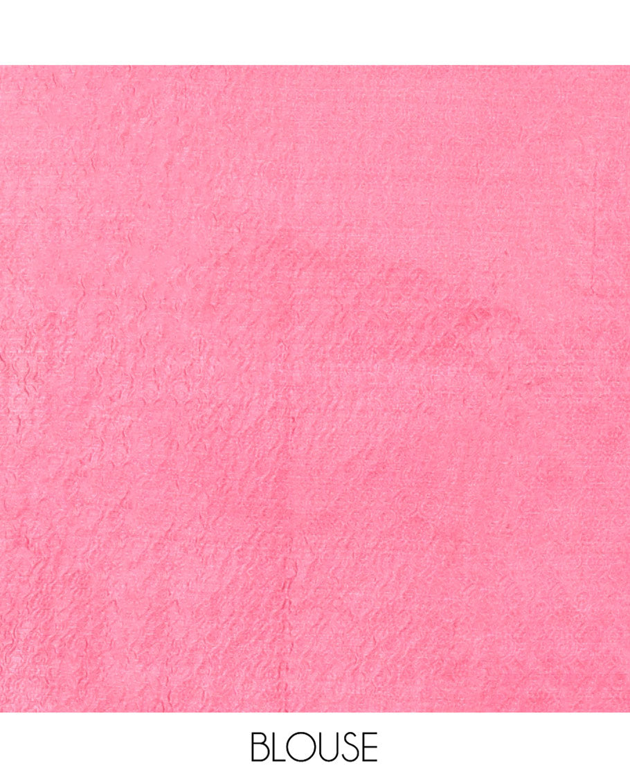 Pink Tussar Silk Saree, Highlighted by Horizontal Zari Stripes Running All Over Its Body, Highlighted by Zari Striped Border, Zari Gleamed up Pallu, and Paired with a Matching Blouse