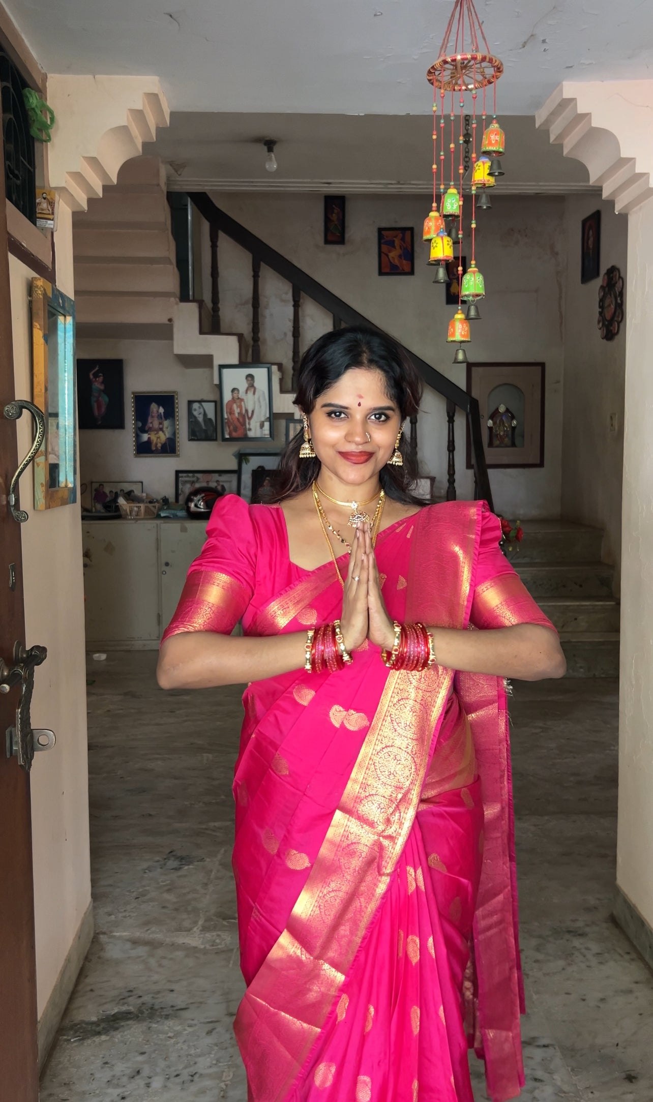 Pink Budget Silk Saree Bedecked with Paisley Buttas All Over Its Body, Highlighted by a Traditional Zari Design Border, Grand Pallu of Jaal Designs, and Paired with a Matching Blouse