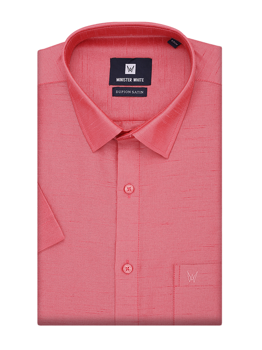 Mens Dupion Satin Regular Fit Pink Colour Shirt