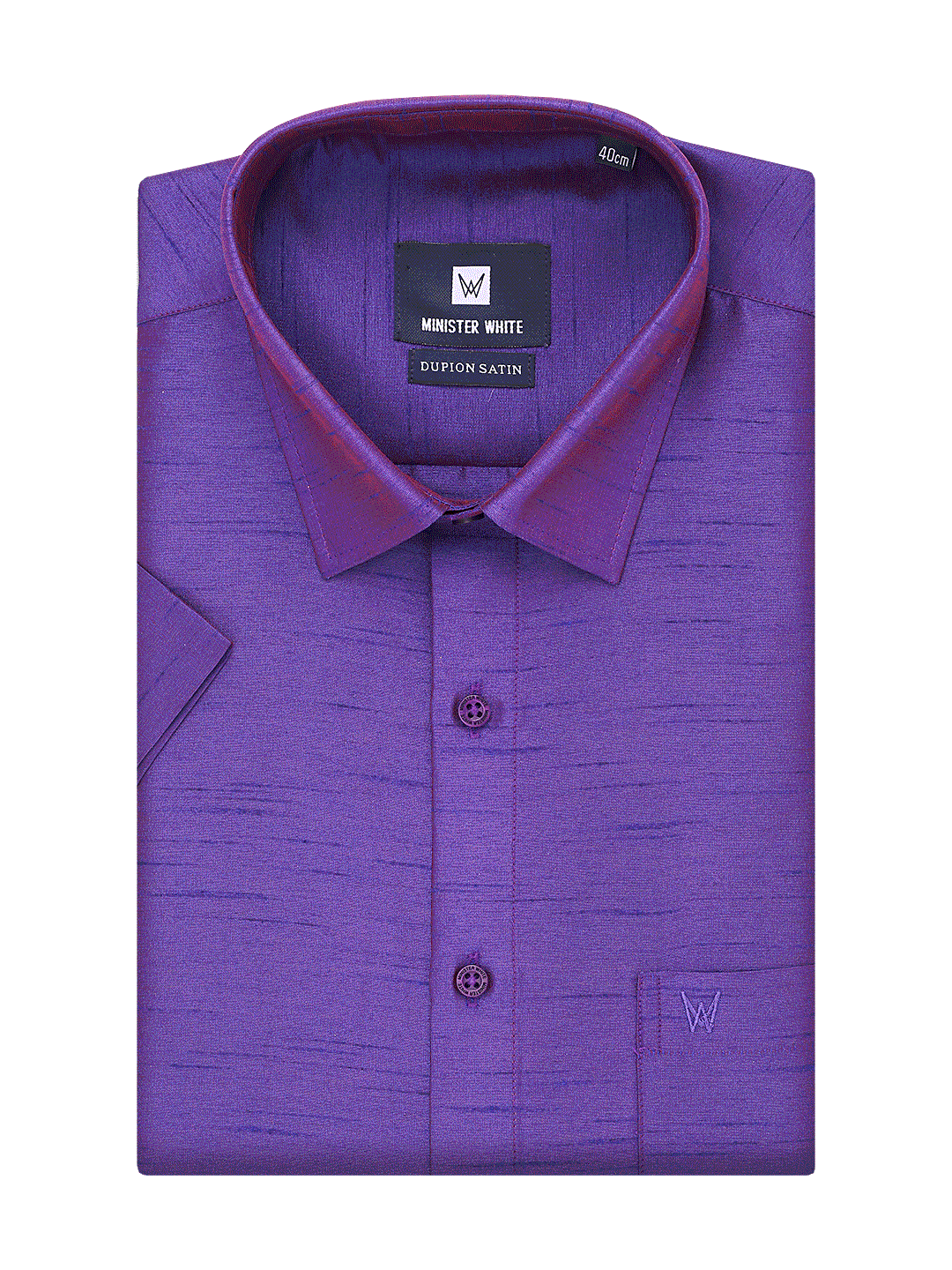 Mens Dupion Satin Regular Fit Dark Violet Shirt