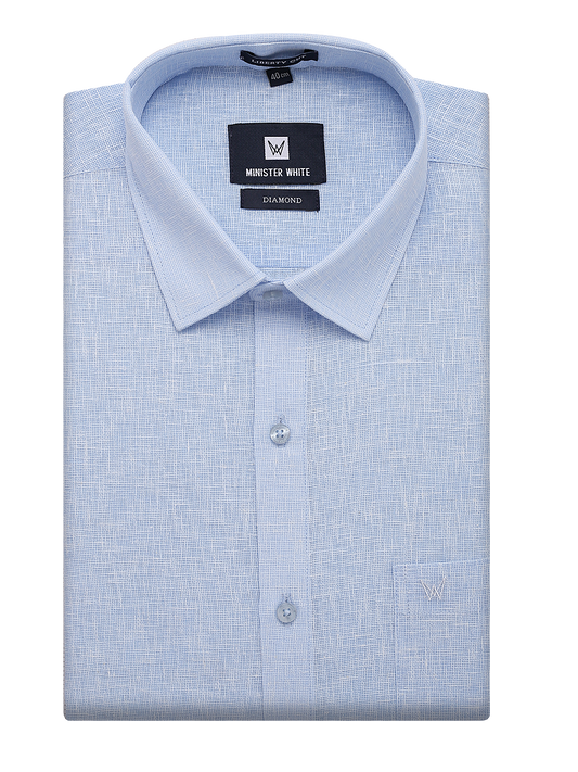 Mens Cotton Blue Colour Regular Fit Shirt Diamond