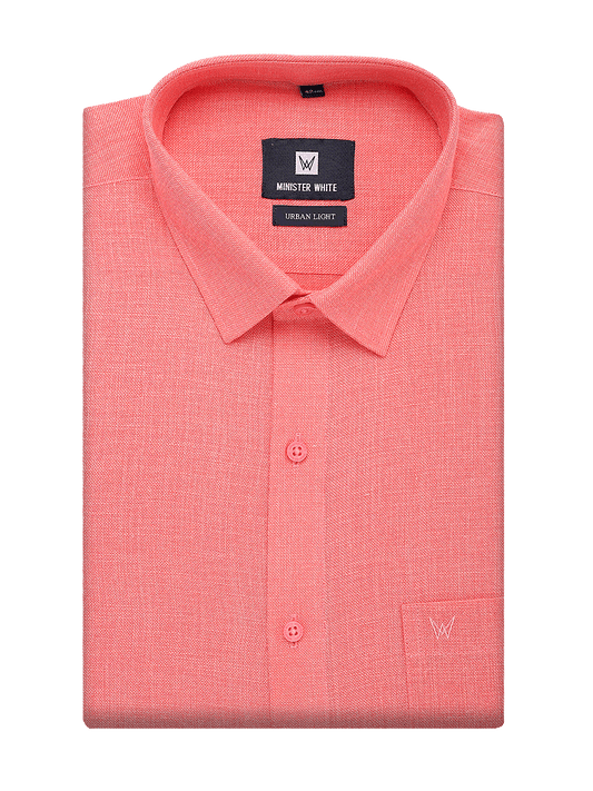 Mens Cotton Regular Fit Coral Colour Shirt Urban Light