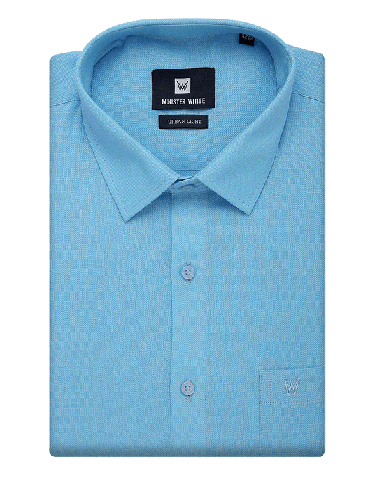 Mens Cotton Regular Fit Sky Blue Colour Shirt Urban Light