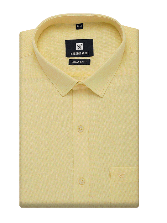 Mens Cotton Regular Fit Yellow Colour Shirt Urban Light