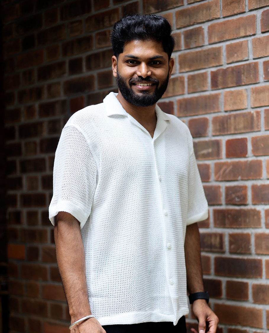 White Cotton-Blended Crochet Casual Shirt Features Half Sleeves, a Regular Fit, a Cuban Collar, and a Regular Length