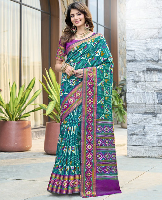 Green Fancy Raw Silk Designer Catalog Saree