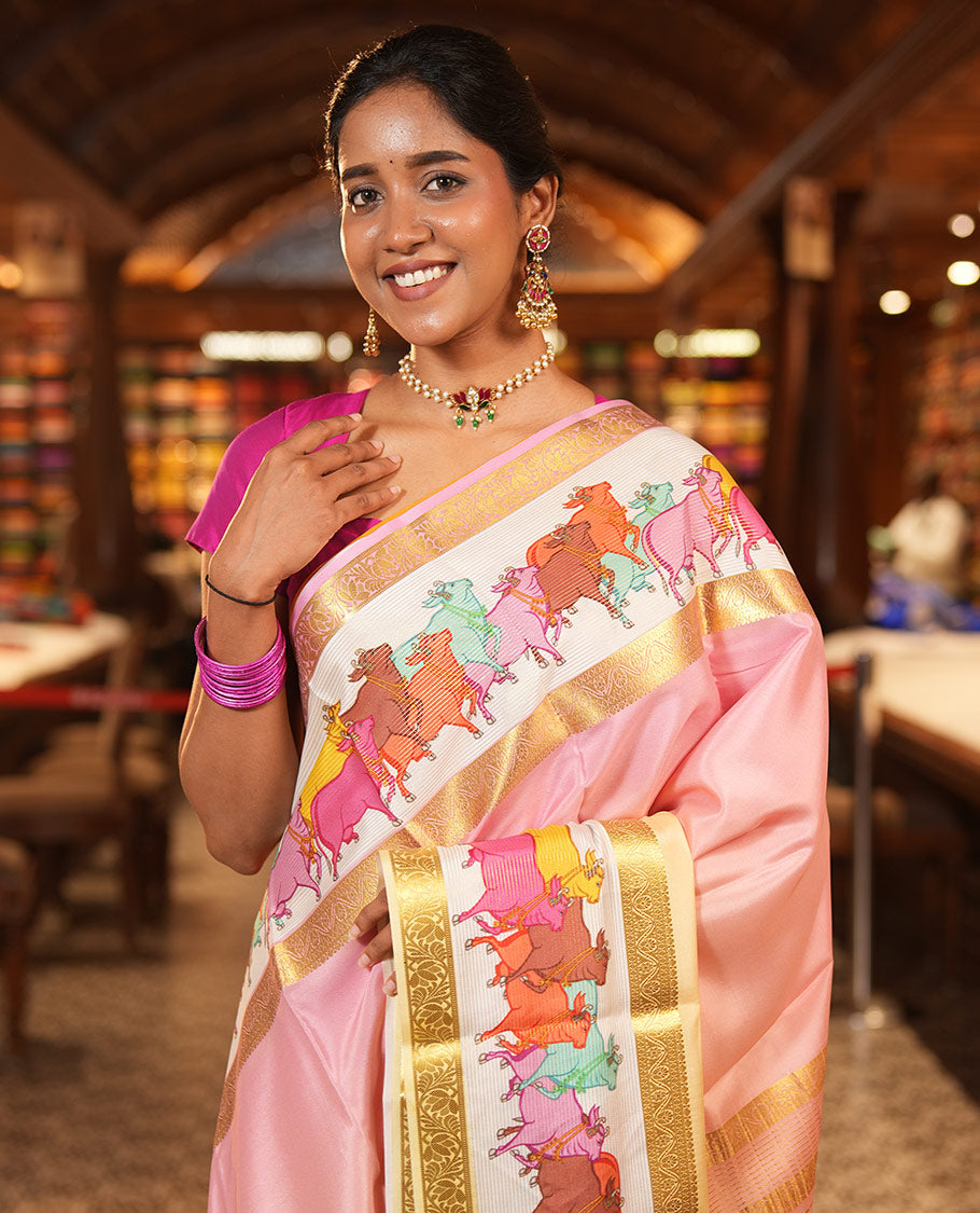 Pink Mysore Silk Saree