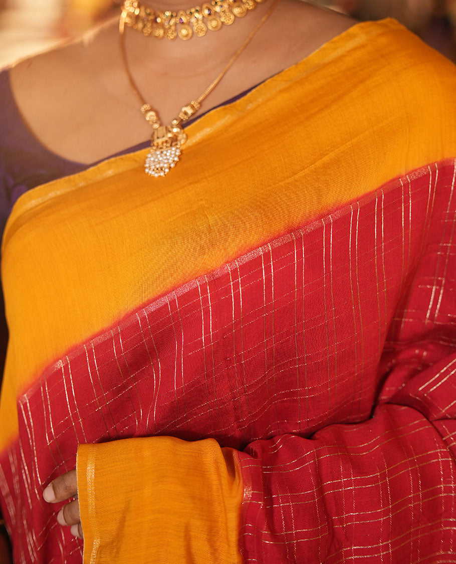 Red Assam Silk Saree