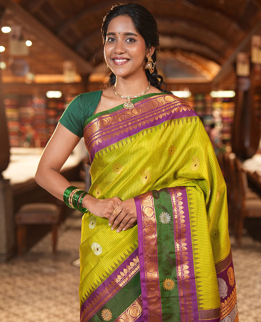 Green Gadwal Saree
