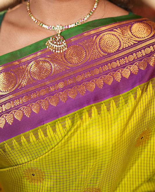 Green Gadwal Saree