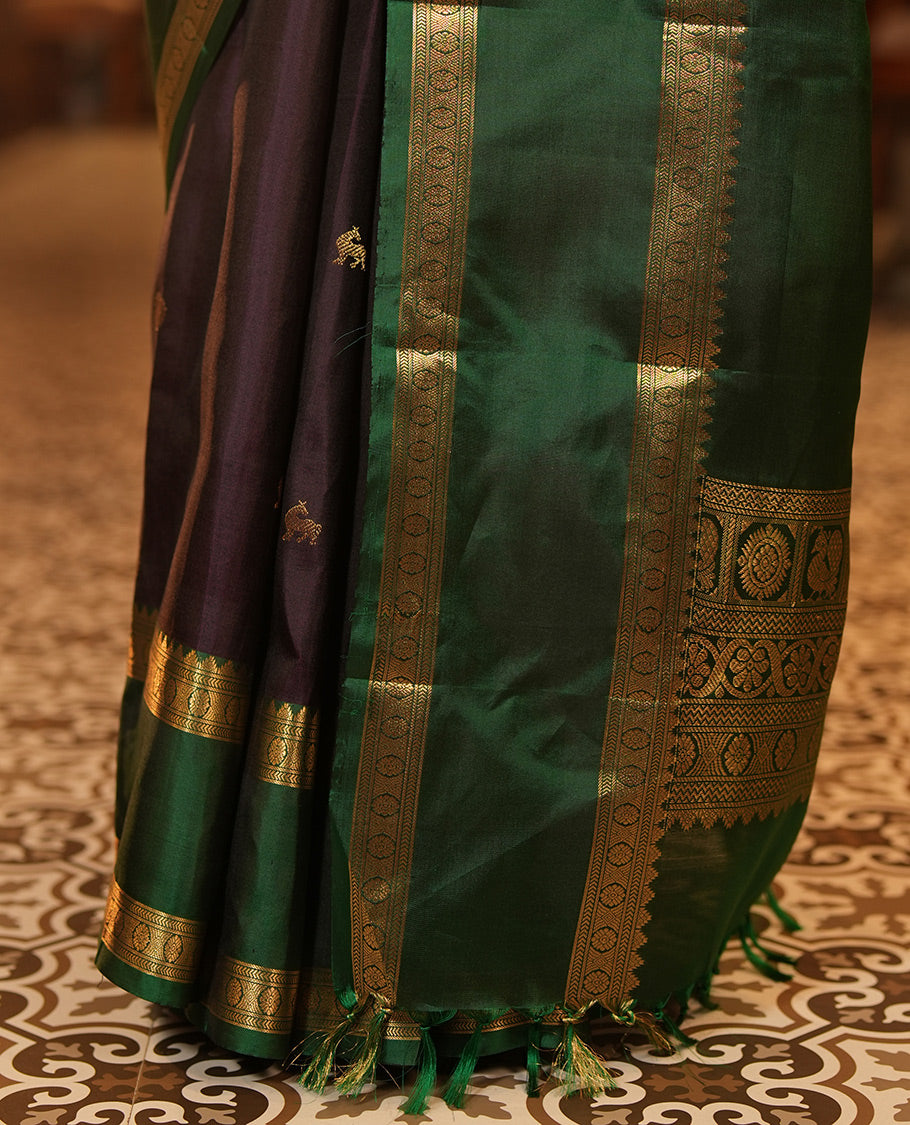Wine Kanchipuram Chettinad Saree