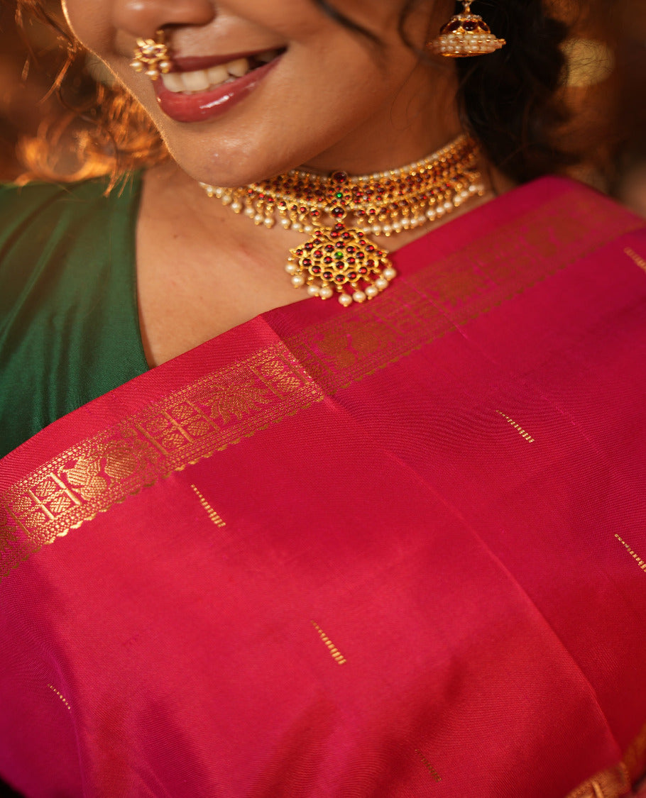 Pink Kanchipuram Chettinad Saree